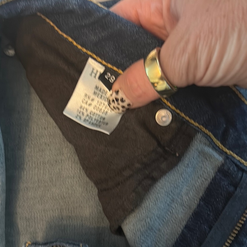 Hudson Jeans Blue Distressed Denim with Whiskering